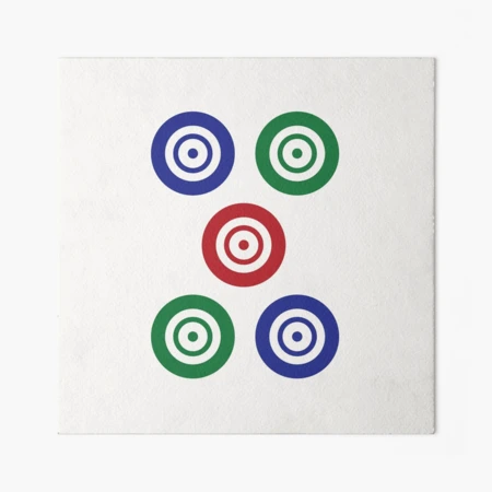 Five Circle Wheel Dot Wu Tong 筒 Tile. It's Mahjong Time! | Art Board Print