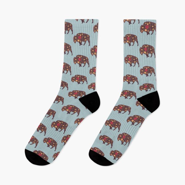 Artikelvorschau, Bison im Volkskunststil entworfen und verkauft von EmyBeeDesigns.
