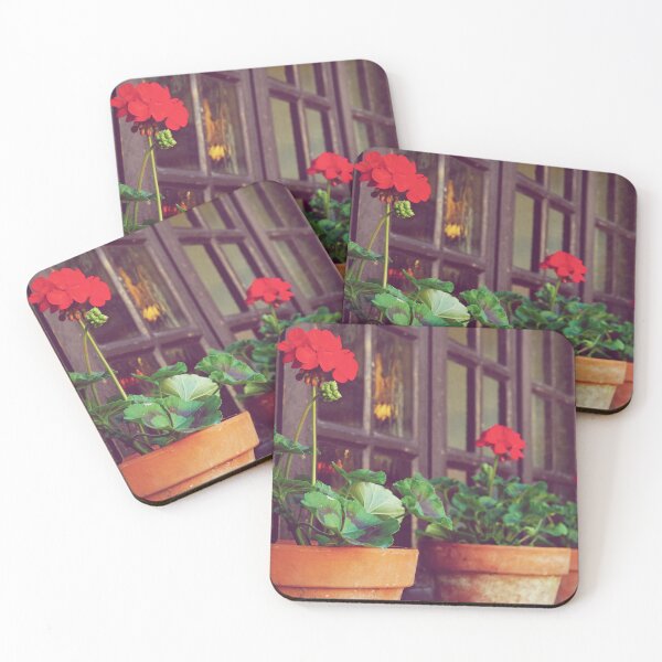 Item preview, Geraniums in pots at the window in Pérouges, village of France designed and sold by CarolinaReina.