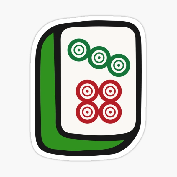 Seven Circle Wheel Dot Qi Tong 筒 Tile. It's Mahjong Time! | Sticker