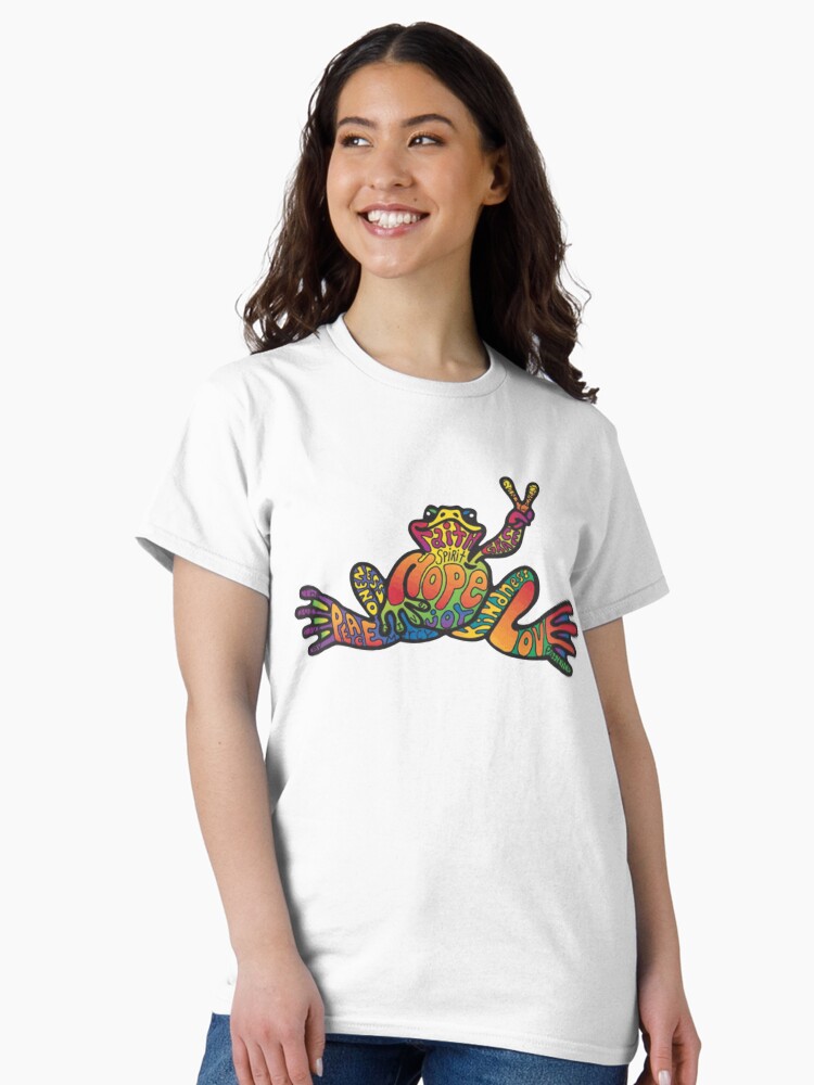 Thumbnail 1 of 7, Classic T-Shirt, Peace Frog designed and sold by FortuneCookieTs.