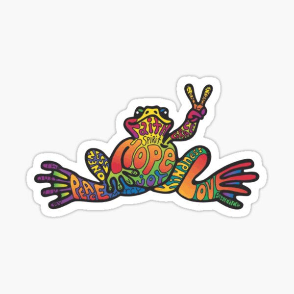 Peace Frog Sticker