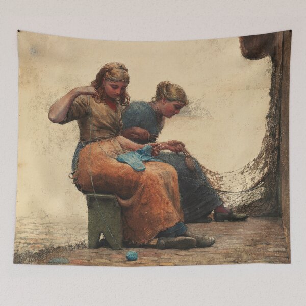 Item preview, Two Girls Mending the Nets  designed and sold by pelagio.
