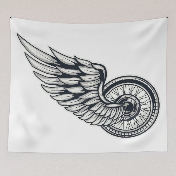 Item preview, Motorcycle wheel with wing designed and sold by thesmokeydogs.