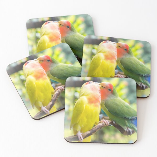 Item preview, Unique animal photography of A pair of loving rosy-faced lovebird designed and sold by AvonPerception.