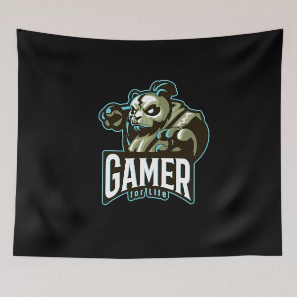 Item preview, Gamer for Life with Aggressive Panda Warrior designed and sold by PRIVARSHU.