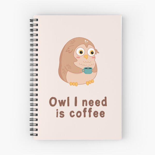 Item preview, Sleepy owl needs coffee kawaii design designed and sold by high5doodle.