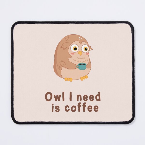 Item preview, Sleepy owl needs coffee kawaii design designed and sold by high5doodle.