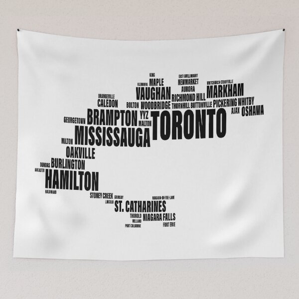 Item preview, Toronto Typography Map - GTA Golden Horseshoe City Fonts designed and sold by Tomas Munoz.