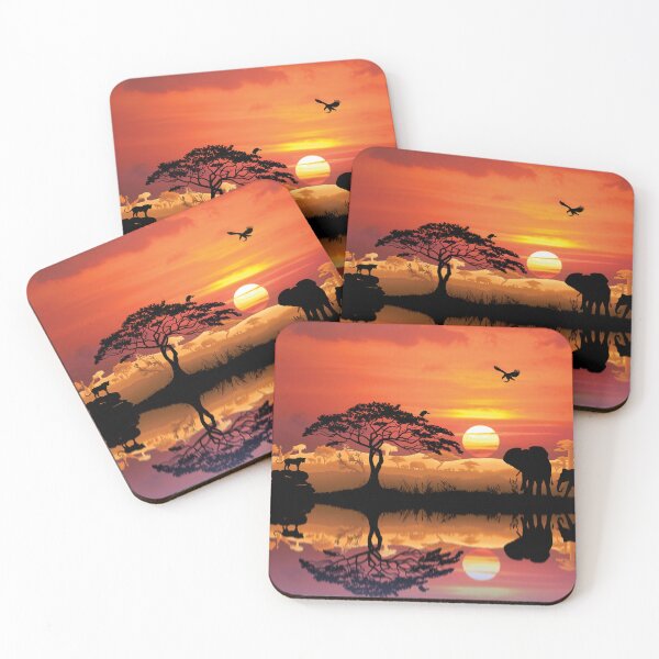 Item preview, Fantasy African Sunset • Serengeti Safari Layered Silhouette designed and sold by tessellnator.