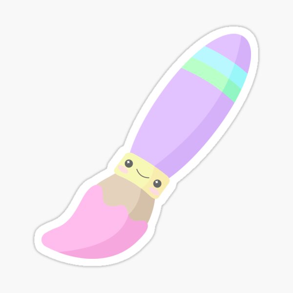 "Cute Kawaii Paint Brush" Sticker by Redbubble