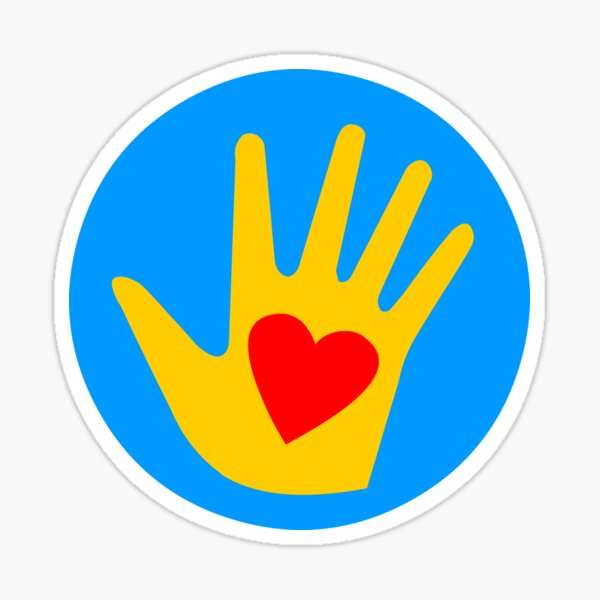 Heart in Hand Pop Art Sticker