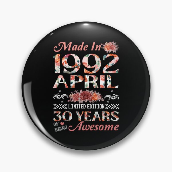 Item preview, 30th Birthday Flowers Gift for Women Born in April 1992 designed and sold by RachaelEliezer.