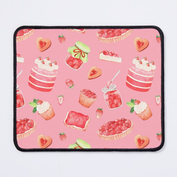 Item preview, Strawberry sweets. Cake, cookies, pie, jam, toast and strawberries. Watercolor drawing. designed and sold by Trilisti.