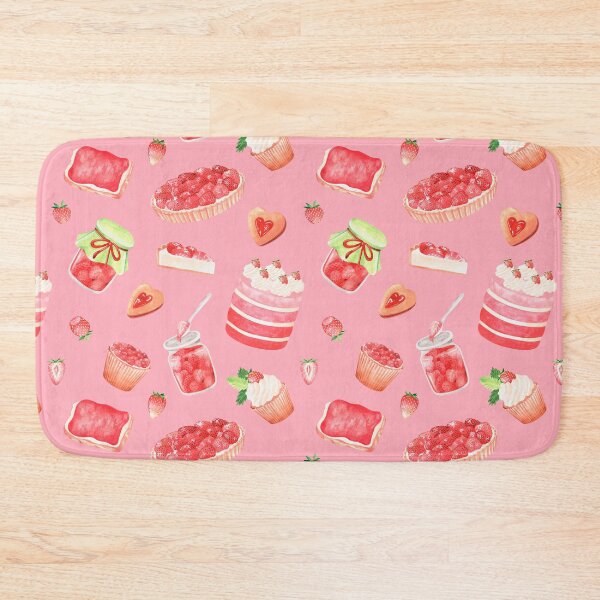 Item preview, Strawberry sweets. Cake, cookies, pie, jam, toast and strawberries.  Watercolor drawing. designed and sold by Trilisti.