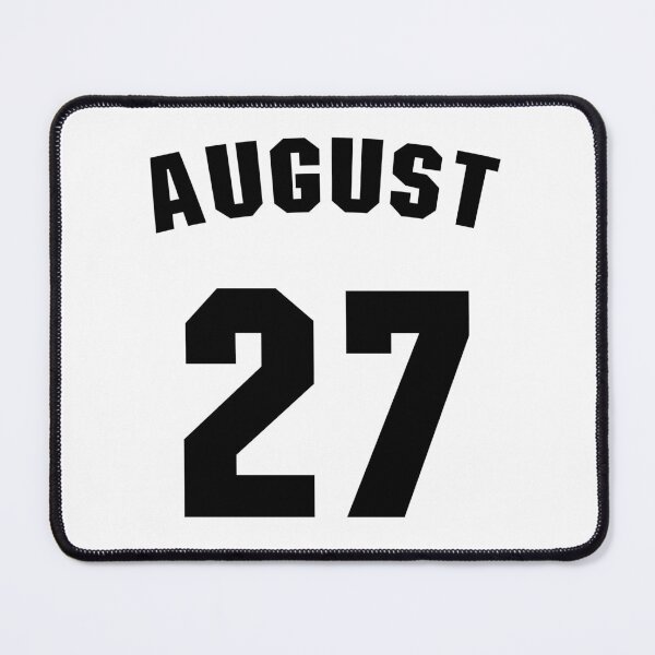 Artikelvorschau, Geburtsdatum 27. August Geburtstagsgeschenk Sportdesign entworfen und verkauft von Panya-Design.