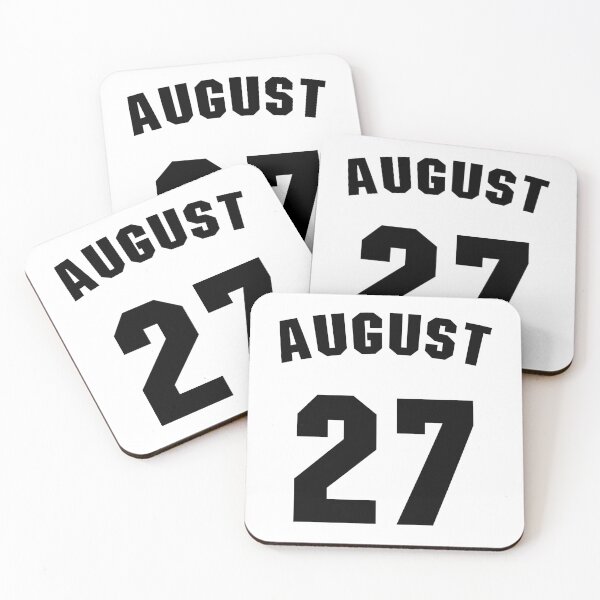 Artikelvorschau, Geburtsdatum 27. August Geburtstagsgeschenk Sportdesign entworfen und verkauft von Panya-Design.