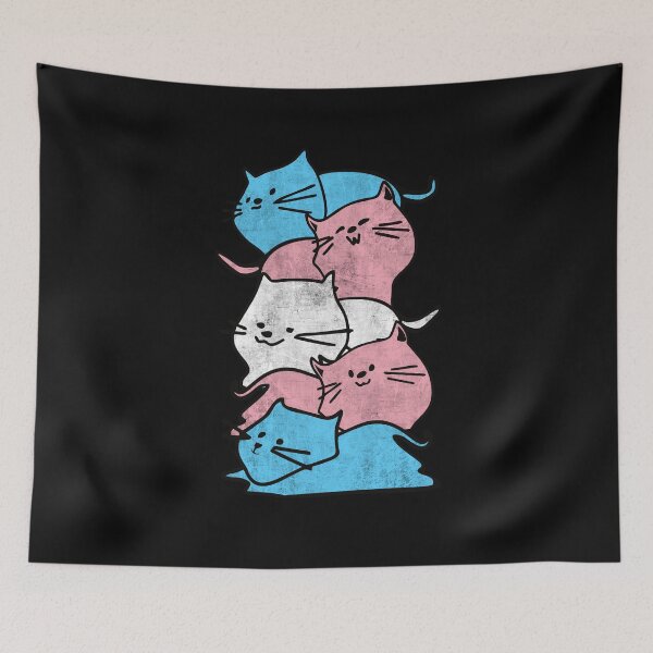 Item preview, Transgender Pride Cat Flag Cats Pile Trans Pride Cute Gifts  designed and sold by alenaz.