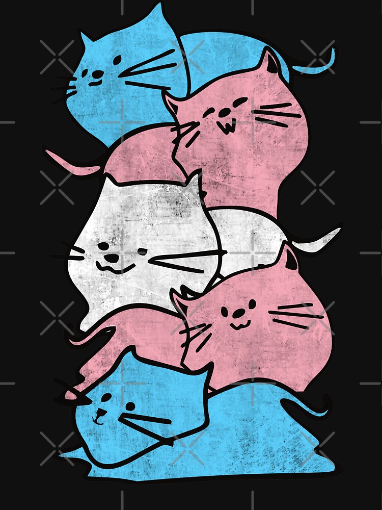 Transgender Pride Cat Flag Cats Pile Trans Pride Cute Ts T Shirt