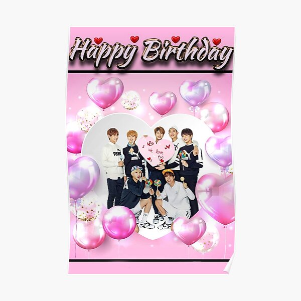 "'Happy Birthday' BTS Greeting Card" Poster By Niyuha | Redbubble