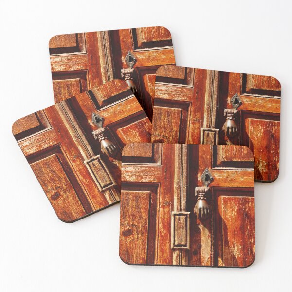 Item preview, Wooden old door with hand door knocker, in Tenerife, Canary Islands designed and sold by CarolinaReina.