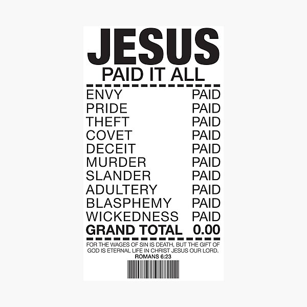 Artikel-Vorschau von Jesus hat alles bezahlt, designt und verkauft von plushism.