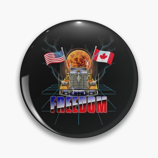 Item preview, USA American and Canada Flag Freedom Convoy 2022 Trucker T Shirt designed and sold by Kellner-Platt.