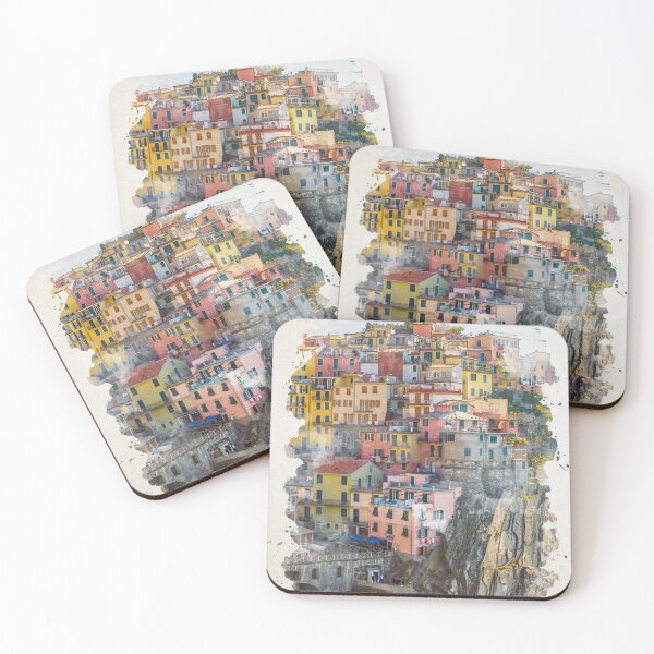 Item preview, Cinque Terre Watercolor Art designed and sold by Blok45.