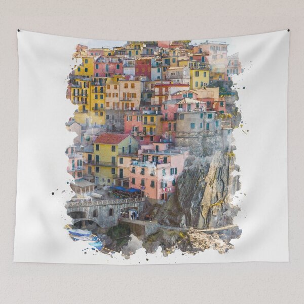 Item preview, Cinque Terre Watercolor Art designed and sold by Blok45.