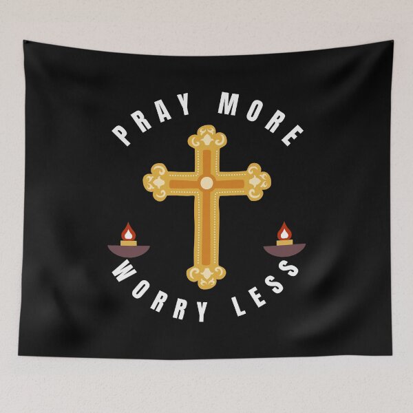 Item preview, Pray More Worry Less - Short Christian Quotes | Bible Verse designed and sold by Delandor.