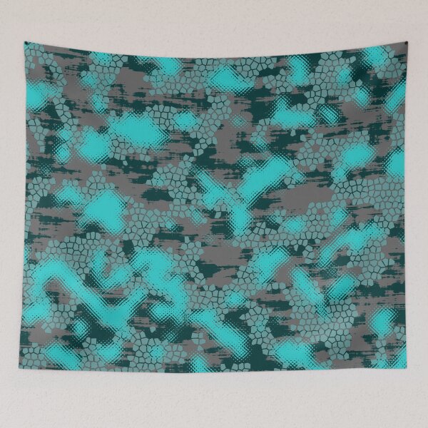 Aperçu de l'œuvre Camouflage turquoise créée et vendue par Tshirtstory.