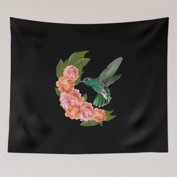 Item preview, Floral Humminbird Flowers Hummingbird Bird designed and sold by 2blackcherries.