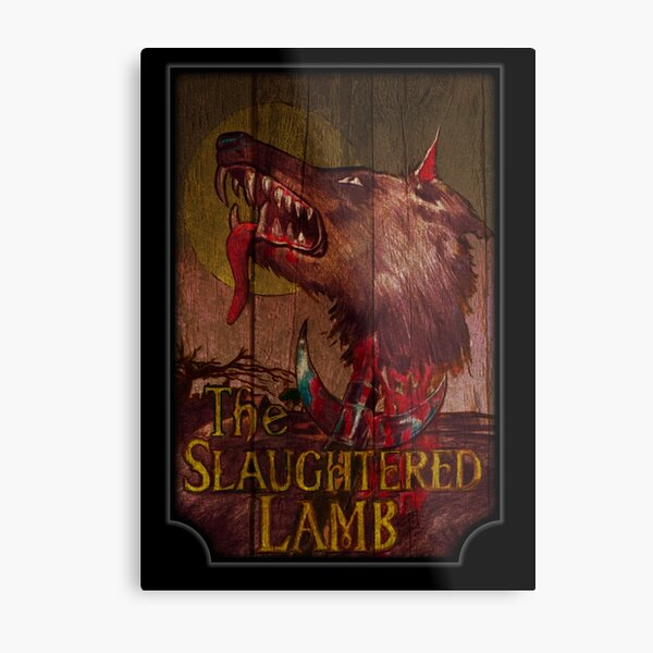 The Slaughtered Lamb Pub Sign Metal Print