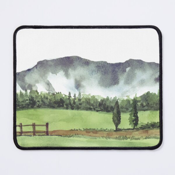Item preview, Landscape With Garden Fence And Road Watercolor designed and sold by Yorda Creative.