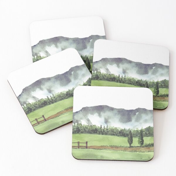 Item preview, Landscape With Garden Fence And Road Watercolor designed and sold by Yorda Creative.