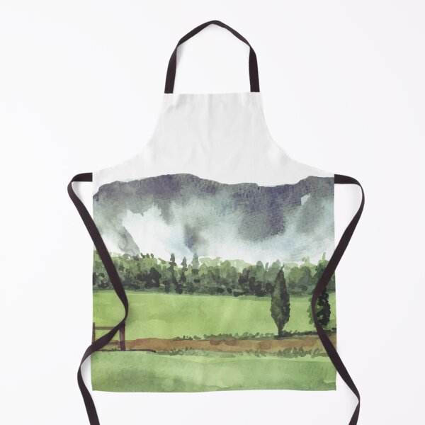 Item preview, Landscape With Garden Fence And Road Watercolor designed and sold by Yorda Creative.