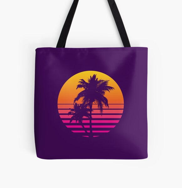 Synthwave Sunset Tote bag doublé