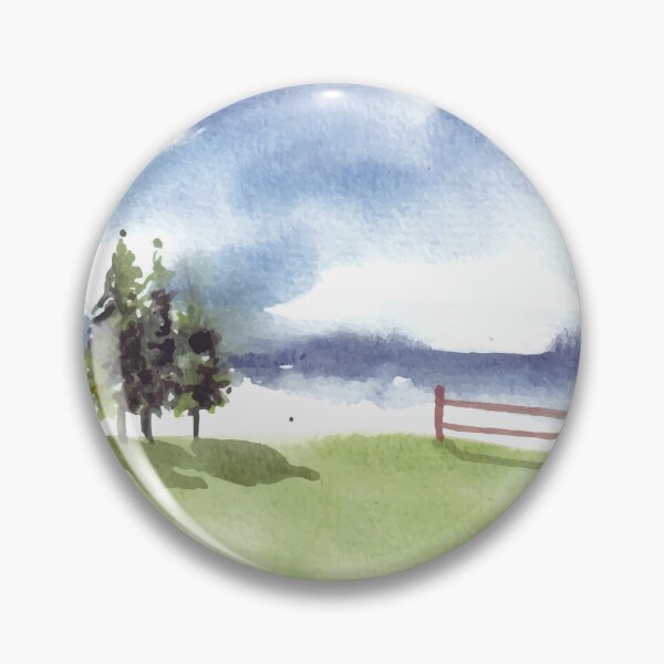 Item preview, Nature Landscape With Garden Fence Watercolor designed and sold by Yorda Creative.