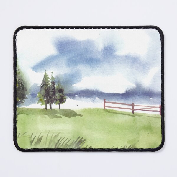 Item preview, Nature Landscape With Garden Fence Watercolor designed and sold by Yorda Creative.