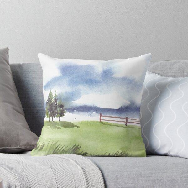 Item preview, Nature Landscape With Garden Fence Watercolor designed and sold by Yorda Creative.