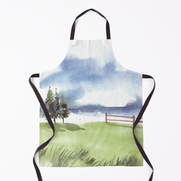 Item preview, Nature Landscape With Garden Fence Watercolor designed and sold by Yorda Creative.