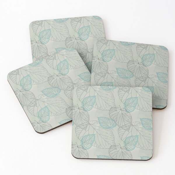Item preview, linden leaf, tree leaves, seamless pattern, green, Moss & Blush color,  designed and sold by Natairbrush.