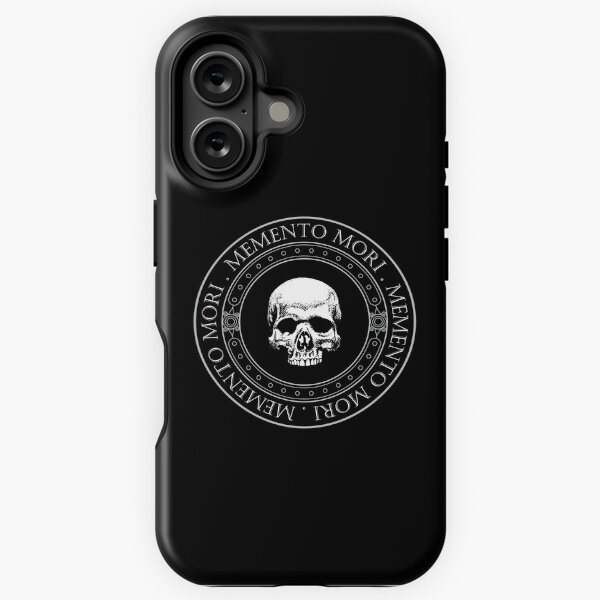 Vista previa del artículo con la obra «Memento Mori III - Arte de Memento Mori - Logotipo de calavera esquelética - Frases en latín», diseñado y vendido por WIZECROW.
