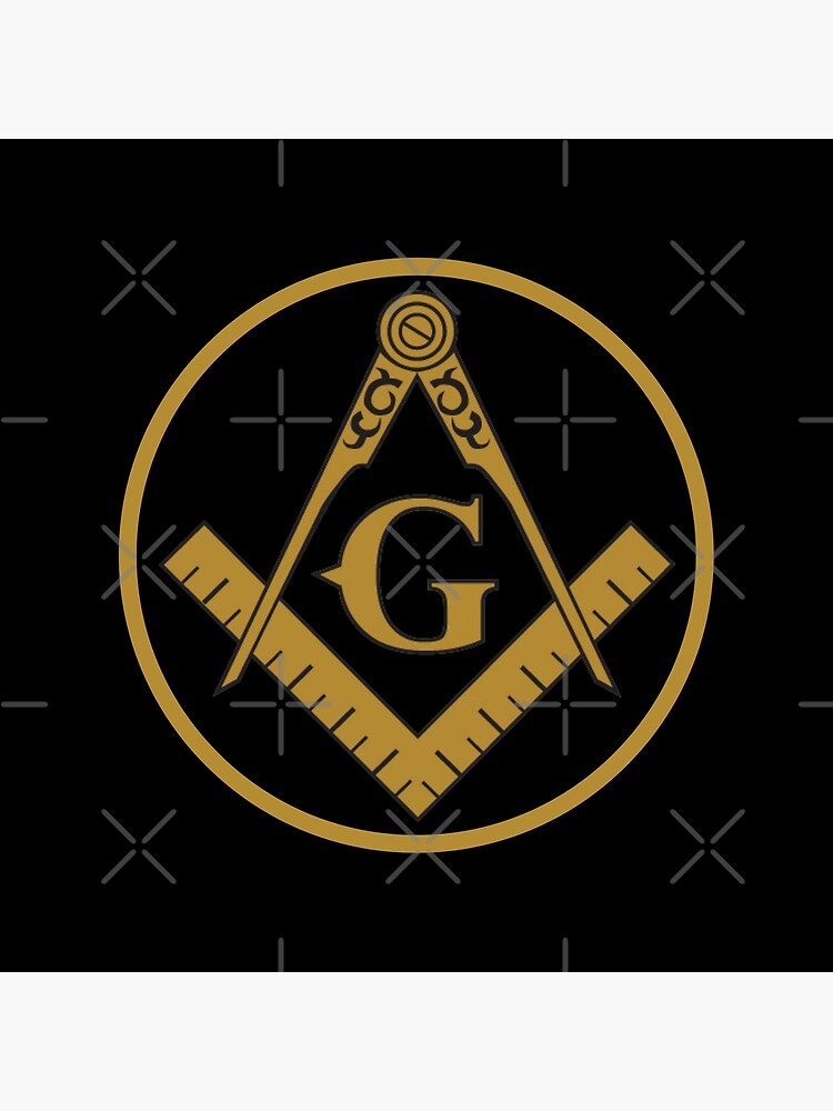 "Freemason Gold Square And Compass In Circle Frame Masonic" Poster For ...