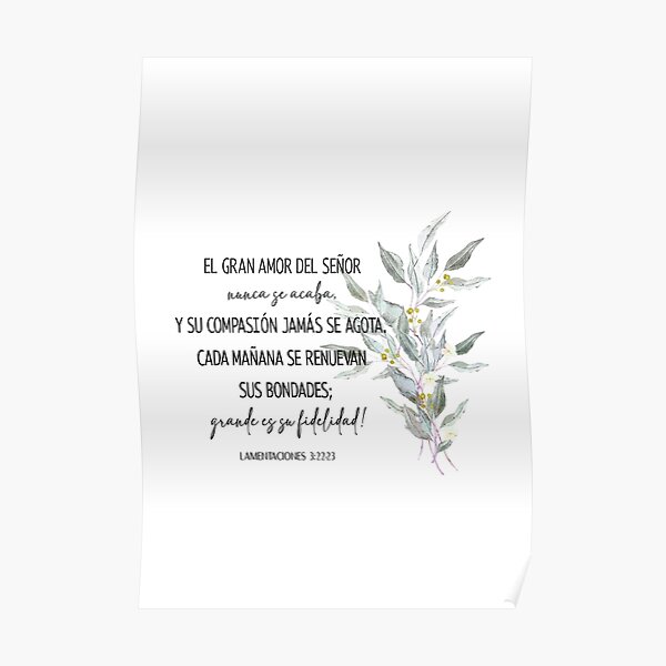 Póster Lamentaciones 3 22 23 Versículo De La Biblia En Español De Póster Lamentaciones 3 22 23 Versículo De La Biblia En Español De