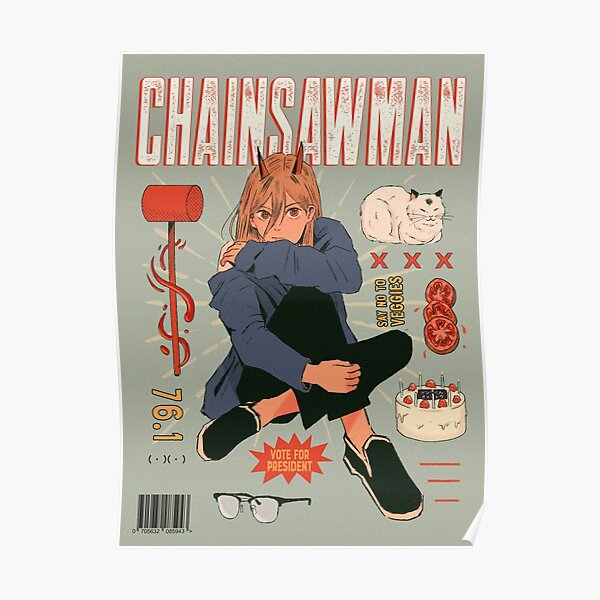 The Great Power of Chainsaw Man - Vintage Cover Poster