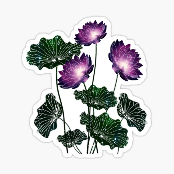 Lotus galaxy, Nebula lotuses, spiritual awakening design. Sticker