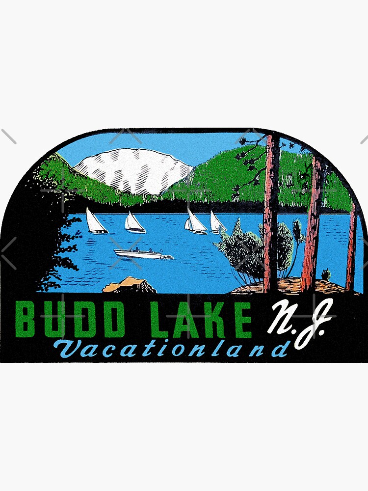 "Budd Lake New Jersey Vintage Travel Decal" Sticker for Sale by hilda74