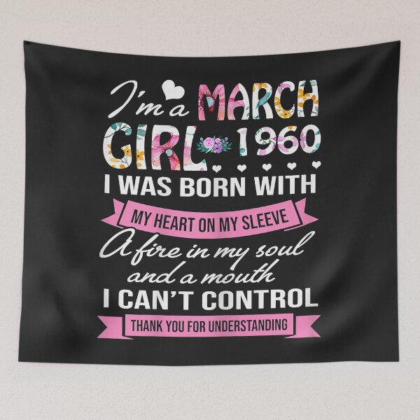 Item preview, Awesome Since 1960 62nd Birthday I'm A March Girl 1960 designed and sold by Corelli87.