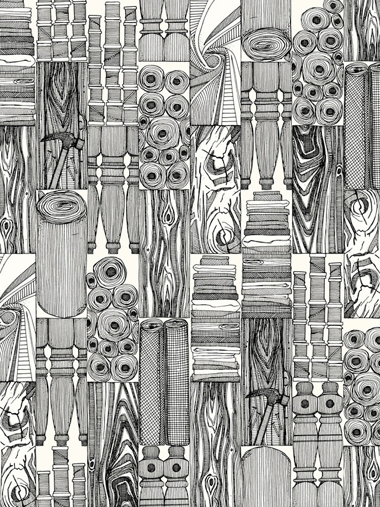 Thumbnail 4 of 4, iPhone Case, woodworking and textiles black designed and sold by scrummy.